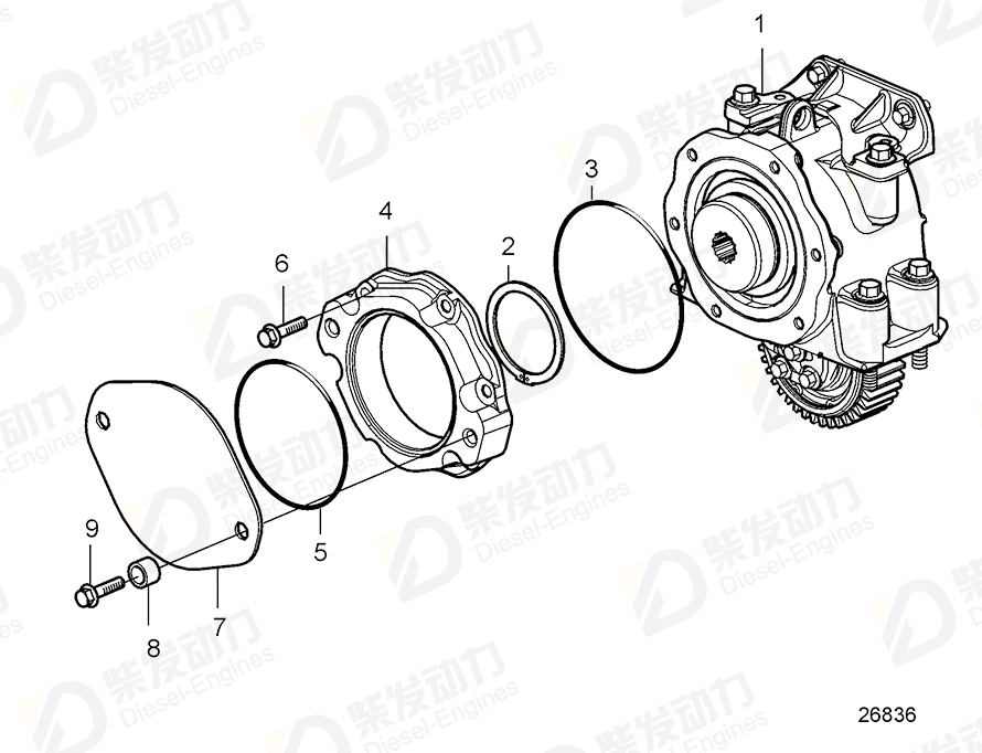 VOLVO Bearing housing 21742476 Drawing